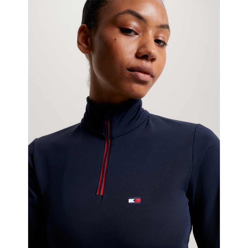 Tommy Hilfiger Women's 1/4 Zip Thermo Shirt - Desert Sky-5